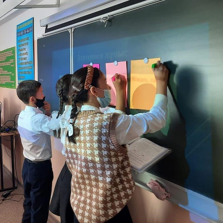 6 "Б" сынып оқушыларымен қазақ тілі пәні бойынша Пралиева Н.Д. үлгілі сабақ өтті.