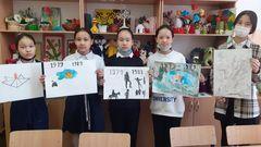 Ауған соғысының ардагерлерін еске алу күніне орай мектеп оқушылары арасында, суреттер байқауы өткізілді.