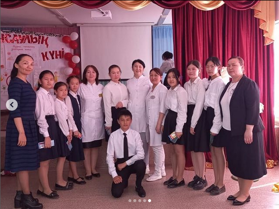 7 сәуір - Дүниежүзлік деңсаулық күніне орай 7,8,9 сынып оқушыларымен "Салауаттылық-денсаулық негізі" тақырыбында мерекелік іс-шара өтті.